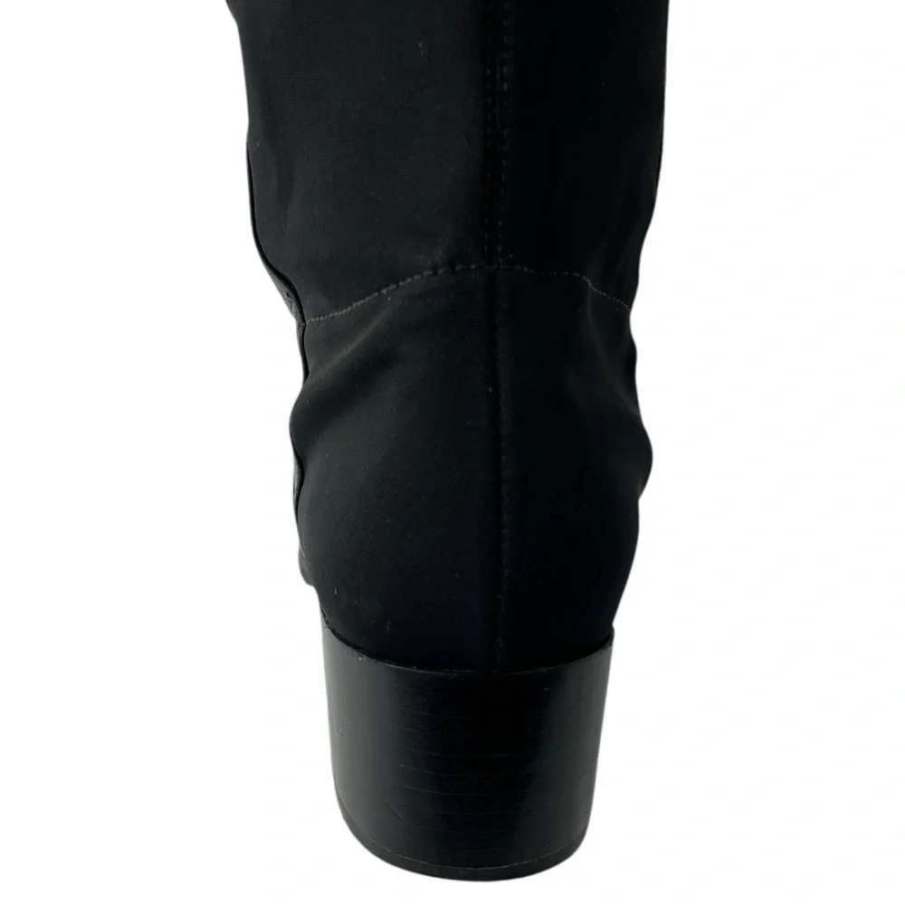 KENNETH COLE Black Leather Over the Knee-High Boots Sz 37.5